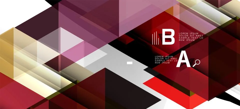 Abstract triangle pattern, colorful backdrop. Presentation template. Modern Stock Illustration