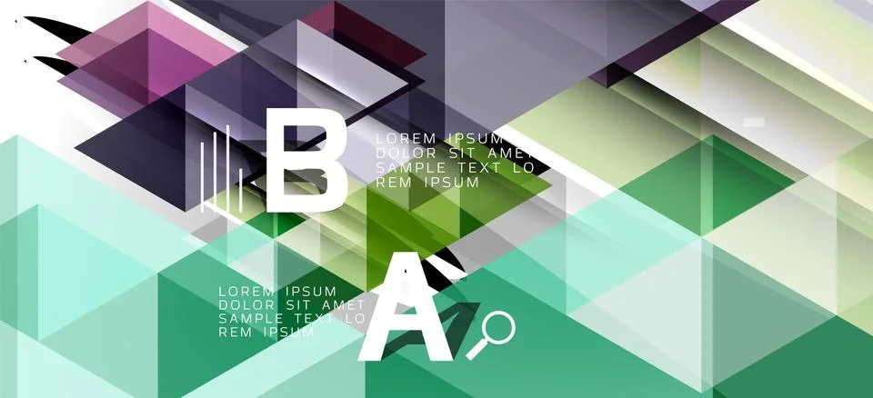 Abstract triangle pattern, colorful backdrop. Presentation template. Modern Stock Illustration