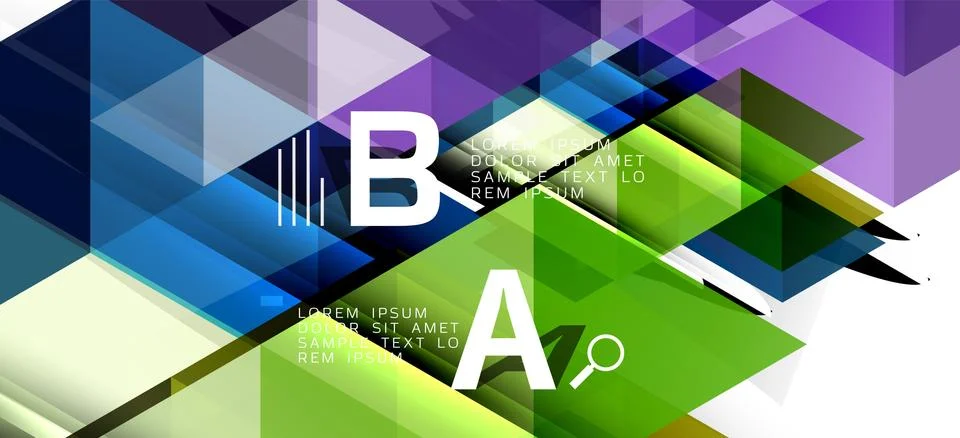 Abstract triangle pattern, colorful backdrop. Presentation template. Modern Stock Illustration