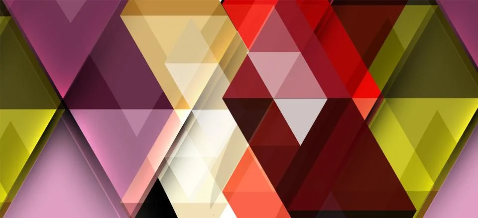 Abstract triangle pattern, colorful backdrop. Presentation template. Modern Stock Illustration