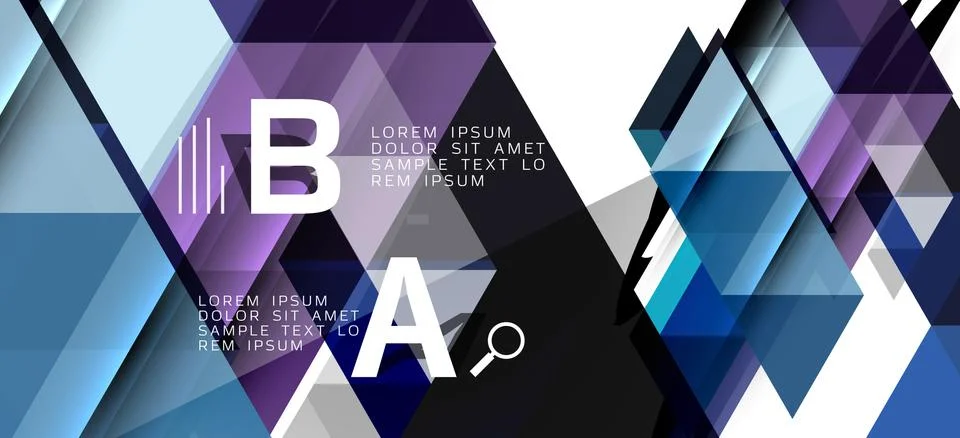 Abstract triangle pattern, colorful backdrop. Presentation template. Modern Stock Illustration