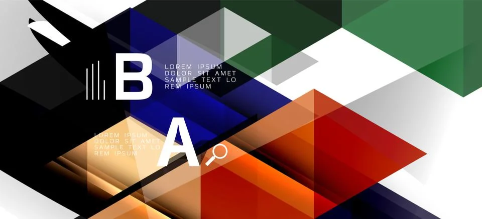 Abstract triangle pattern, colorful backdrop. Presentation template. Modern Illustrazione stock