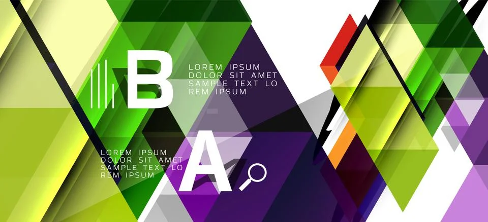 Abstract triangle pattern, colorful backdrop. Presentation template. Modern Stock Illustration