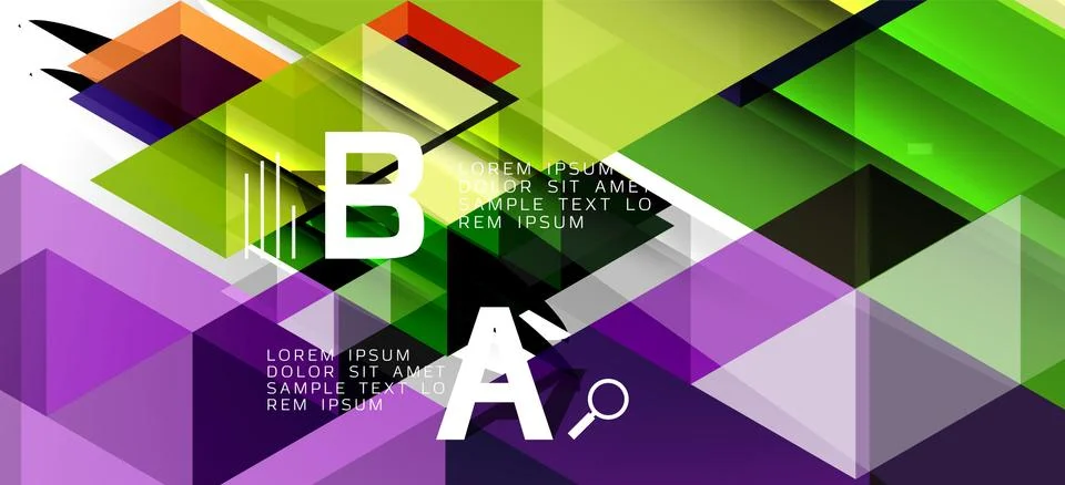 Abstract triangle pattern, colorful backdrop. Presentation template. Modern Stock Illustration