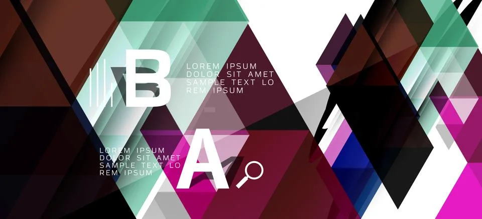 Abstract triangle pattern, colorful backdrop. Presentation template. Modern 스톡 일러스트