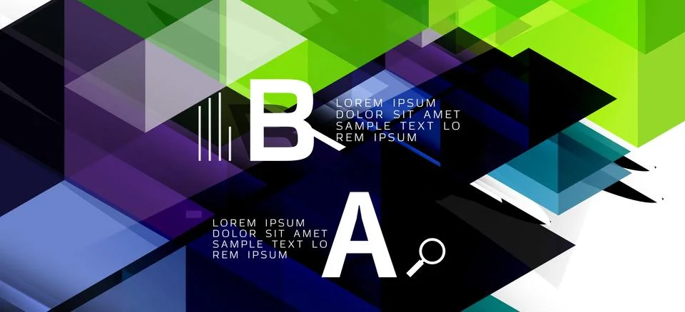 Abstract triangle pattern, colorful backdrop. Presentation template. Modern Stock Illustration