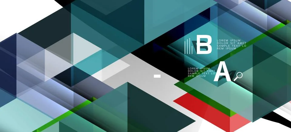 Abstract triangle pattern, colorful backdrop. Presentation template. Modern Stock Illustration