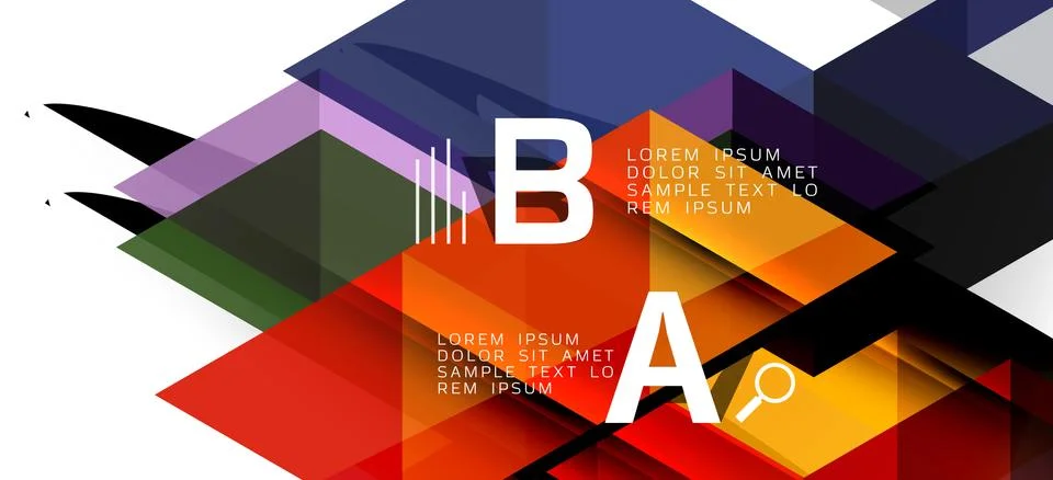 Abstract triangle pattern, colorful backdrop. Presentation template. Modern Illustrazione stock