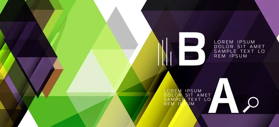 Abstract triangle pattern, colorful backdrop. Presentation template. Modern Stock Illustration