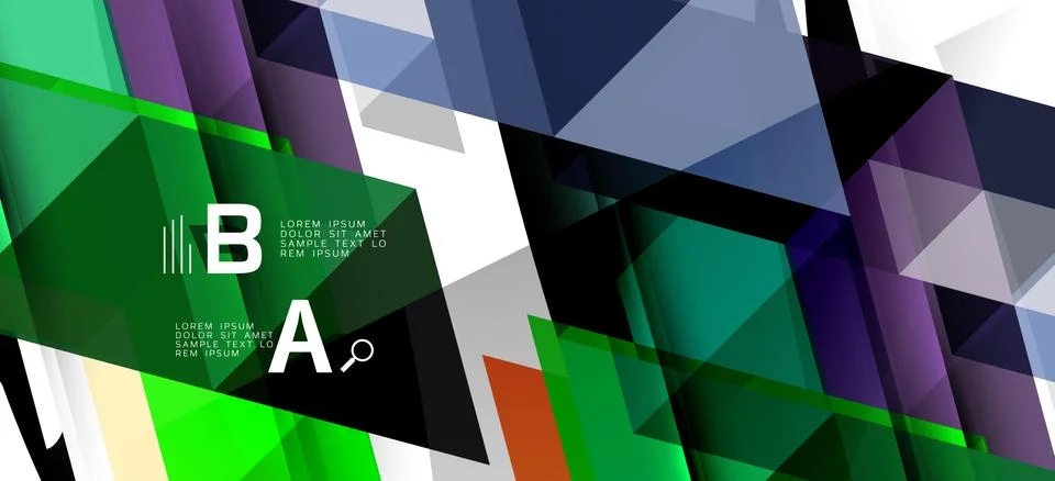 Abstract triangle pattern, colorful backdrop. Presentation template. Modern Stock Illustration