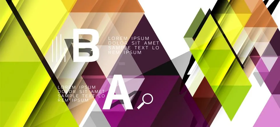 Abstract triangle pattern, colorful backdrop. Presentation template. Modern Stock Illustration