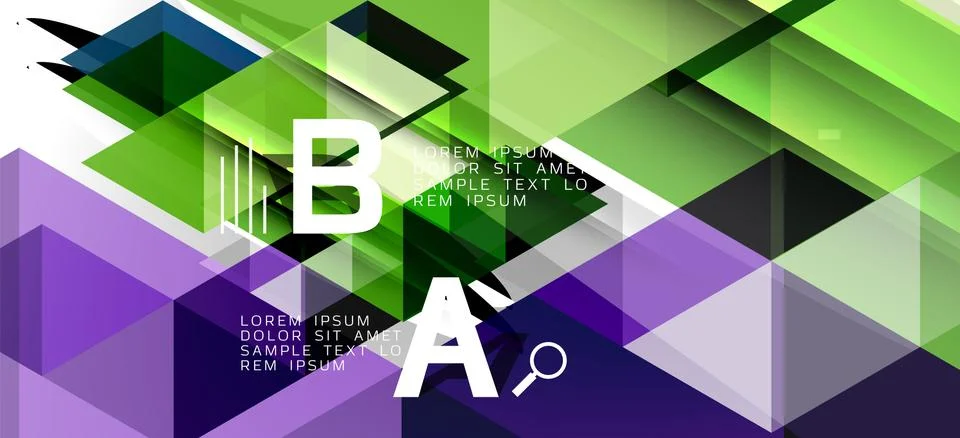 Abstract triangle pattern, colorful backdrop. Presentation template. Modern Illustrazione stock