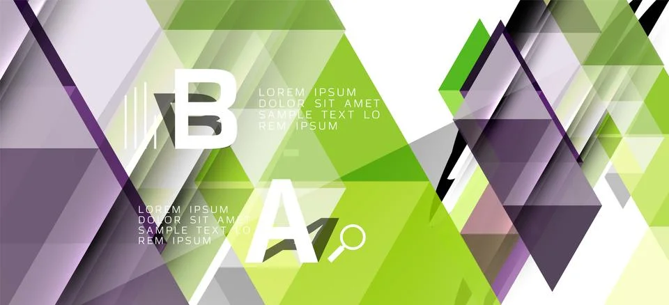 Abstract triangle pattern, colorful backdrop. Presentation template. Modern Stock Illustration