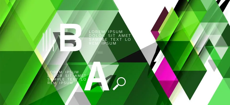 Abstract triangle pattern, colorful backdrop. Presentation template. Modern Stock Illustration