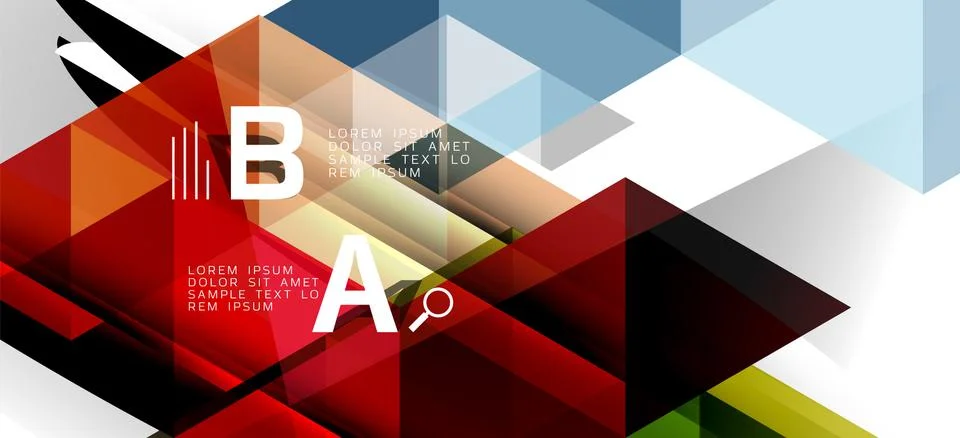 Abstract triangle pattern, colorful backdrop. Presentation template. Modern Illustrazione stock