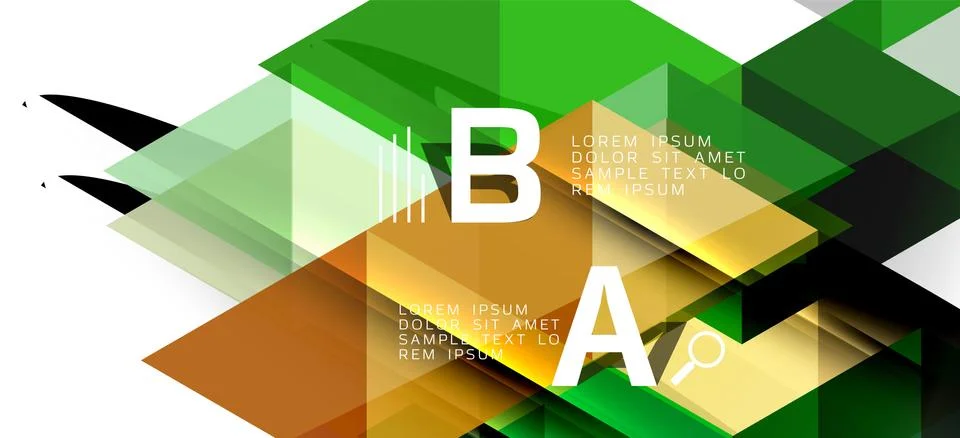 Abstract triangle pattern, colorful backdrop. Presentation template. Modern Stock Illustration