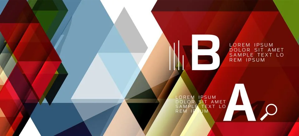 Abstract triangle pattern, colorful backdrop. Presentation template. Modern Illustrazione stock