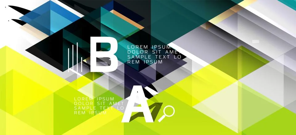 Abstract triangle pattern, colorful backdrop. Presentation template. Modern Stock Illustration