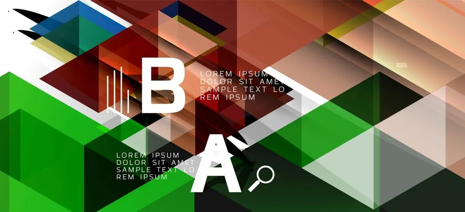 Abstract triangle pattern, colorful backdrop. Presentation template. Modern 스톡 일러스트