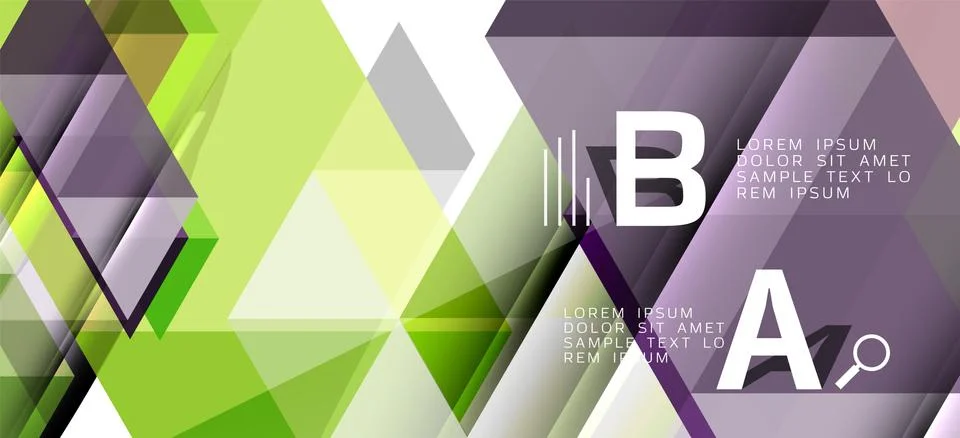 Abstract triangle pattern, colorful backdrop. Presentation template. Modern Stock Illustration