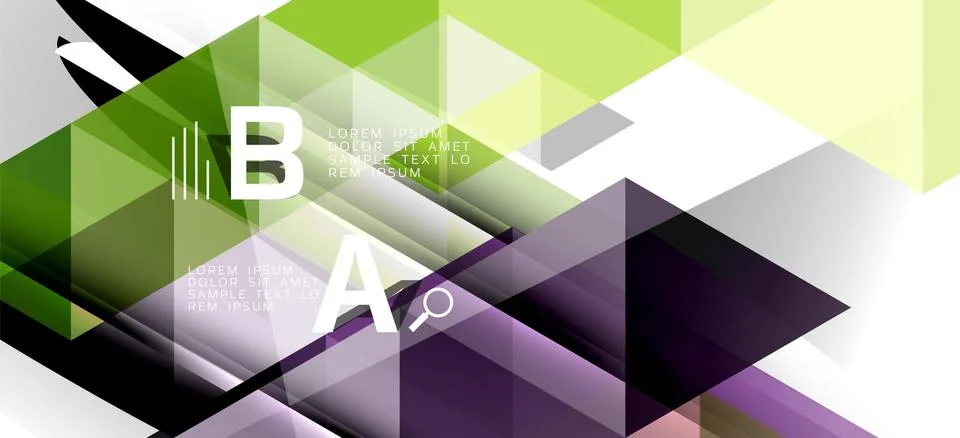 Abstract triangle pattern, colorful backdrop. Presentation template. Modern Stock Illustration