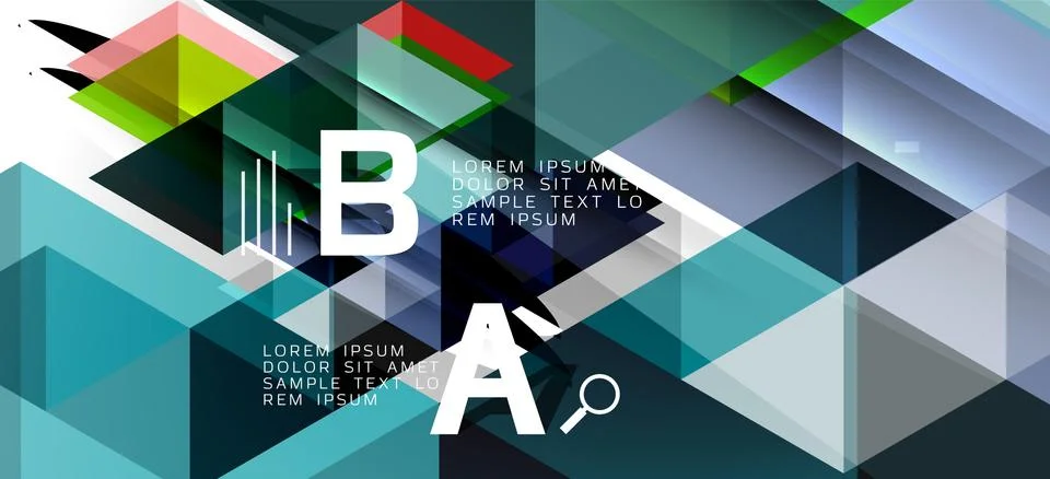 Abstract triangle pattern, colorful backdrop. Presentation template. Modern Illustrazione stock