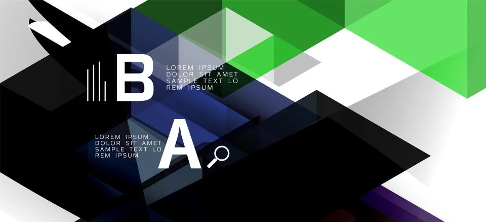 Abstract triangle pattern, colorful backdrop. Presentation template. Modern Stock Illustration