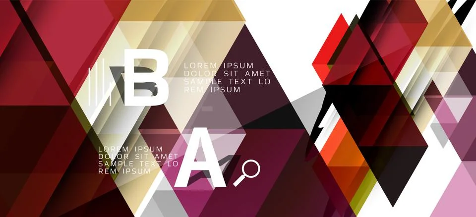 Abstract triangle pattern, colorful backdrop. Presentation template. Modern Illustrazione stock