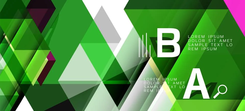 Abstract triangle pattern, colorful backdrop. Presentation template. Modern Stock Illustration