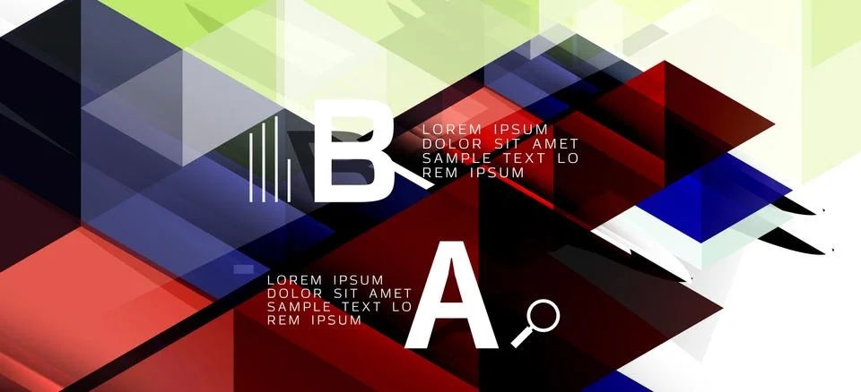 Abstract triangle pattern, colorful backdrop. Presentation template. Modern Stock Illustration