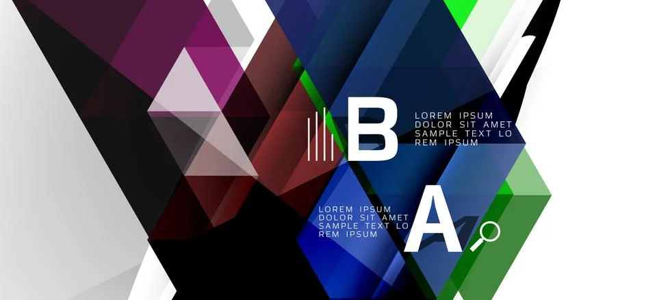 Abstract triangle pattern, colorful backdrop. Presentation template. Modern Illustrazione stock