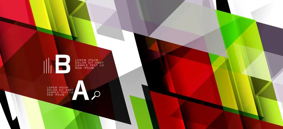 Abstract triangle pattern, colorful backdrop. Presentation template. Modern Stock Illustration