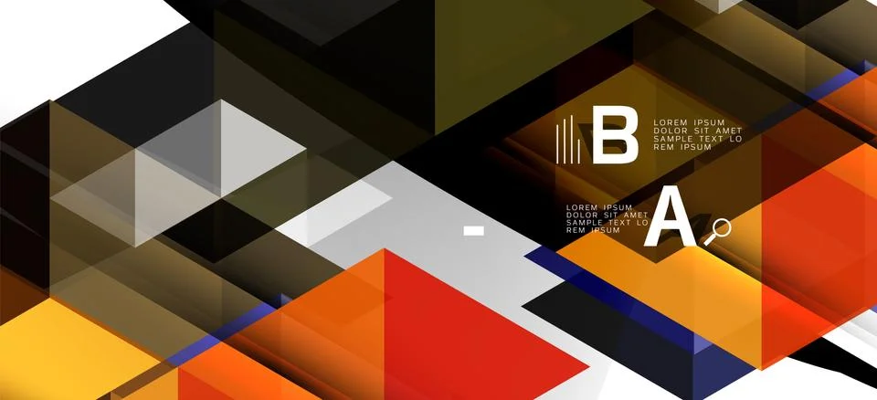 Abstract triangle pattern, colorful backdrop. Presentation template. Modern Stock Illustration