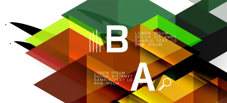 Abstract triangle pattern, colorful backdrop. Presentation template. Modern Illustrazione stock