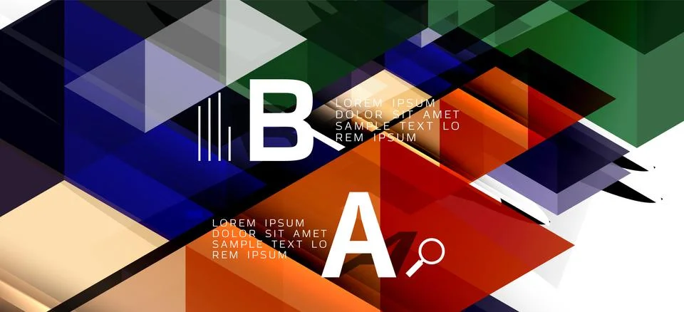Abstract triangle pattern, colorful backdrop. Presentation template. Modern Stock Illustration