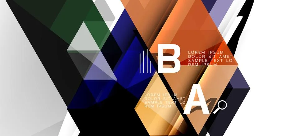 Abstract triangle pattern, colorful backdrop. Presentation template. Modern Stock Illustration