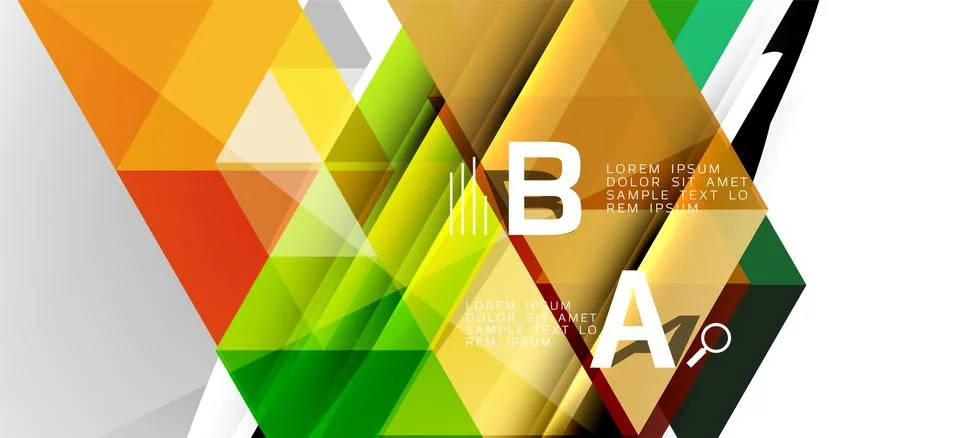 Abstract triangle pattern, colorful backdrop. Presentation template. Modern Illustrazione stock