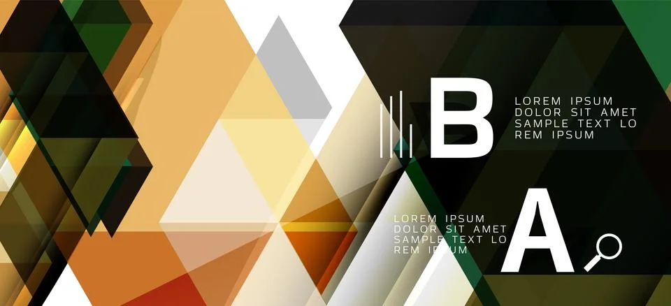 Abstract triangle pattern, colorful backdrop. Presentation template. Modern Stock Illustration