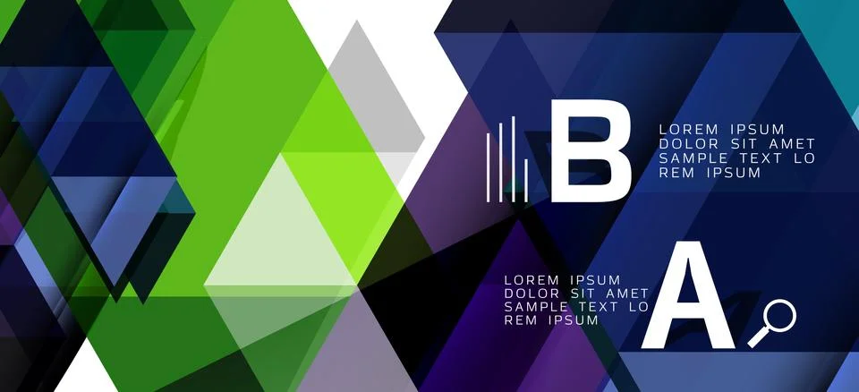 Abstract triangle pattern, colorful backdrop. Presentation template. Modern Stock Illustration