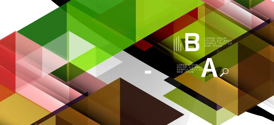 Abstract triangle pattern, colorful backdrop. Presentation template. Modern Stock Illustration