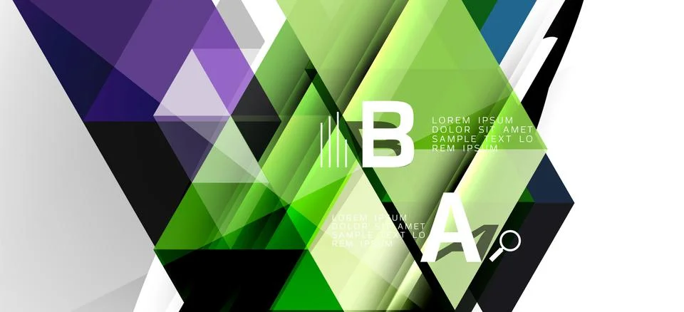 Abstract triangle pattern, colorful backdrop. Presentation template. Modern Illustrazione stock