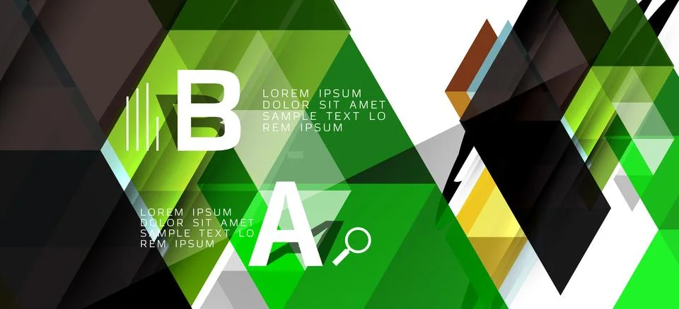 Abstract triangle pattern, colorful backdrop. Presentation template. Modern Stock Illustration