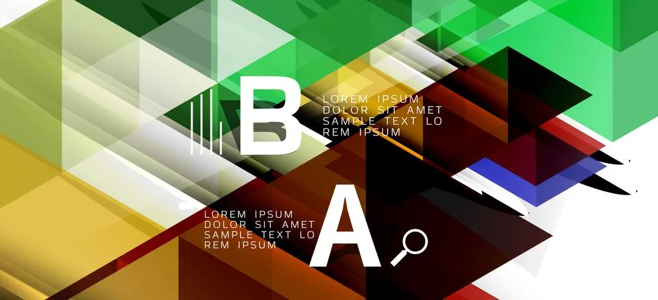 Abstract triangle pattern, colorful backdrop. Presentation template. Modern Stock Illustration