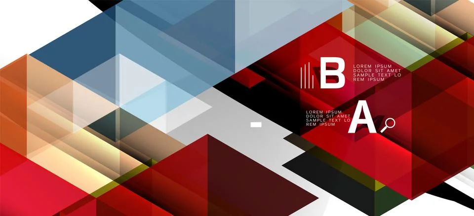 Abstract triangle pattern, colorful backdrop. Presentation template. Modern Illustrazione stock