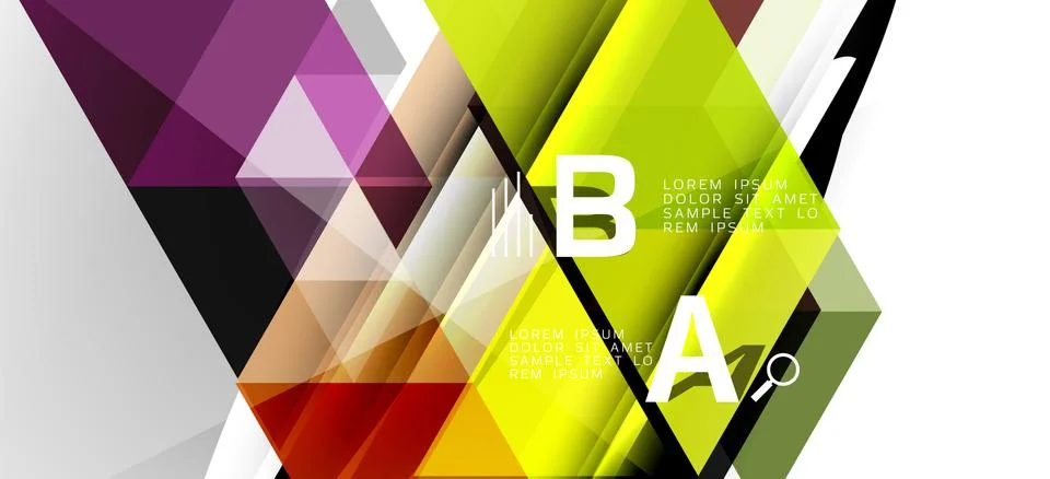 Abstract triangle pattern, colorful backdrop. Presentation template. Modern Stock Illustration