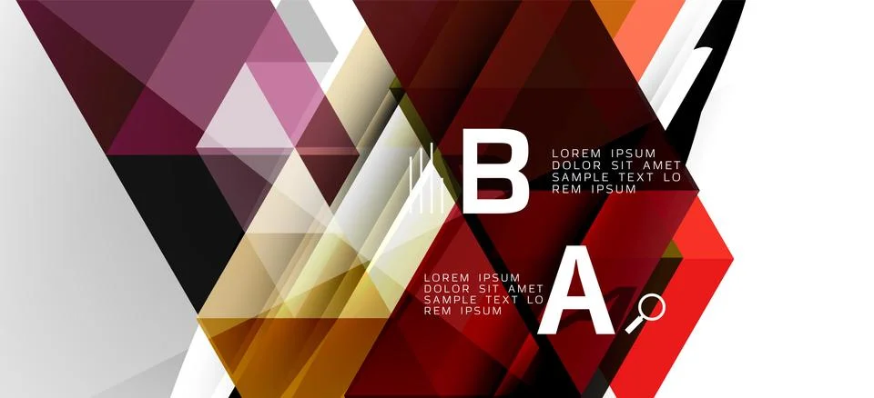 Abstract triangle pattern, colorful backdrop. Presentation template. Modern Illustrazione stock