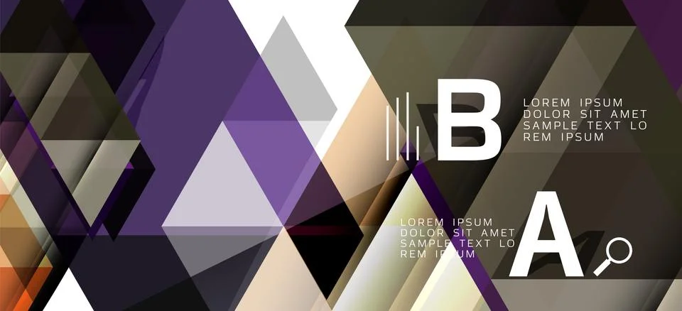 Abstract triangle pattern, colorful backdrop. Presentation template. Modern Stock Illustration