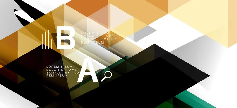 Abstract triangle pattern, colorful backdrop. Presentation template. Modern Stock Illustration