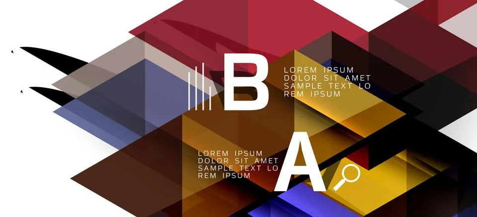 Abstract triangle pattern, colorful backdrop. Presentation template. Modern Stock Illustration