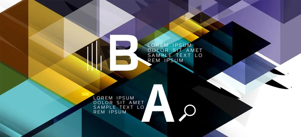 Abstract triangle pattern, colorful backdrop. Presentation template. Modern Stock Illustration